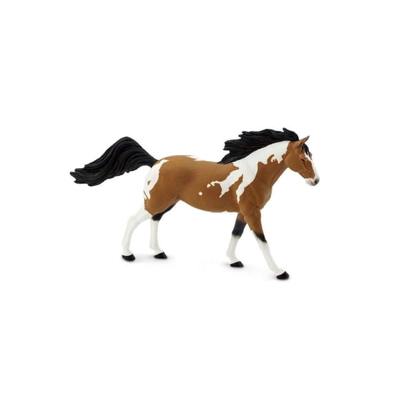 Safari Ltd. Pinto Mustang Stallion Figurine - Realistic 7.25" Horse Figure - Educational Toy for Boys, Girls, & Kids Ages 3+