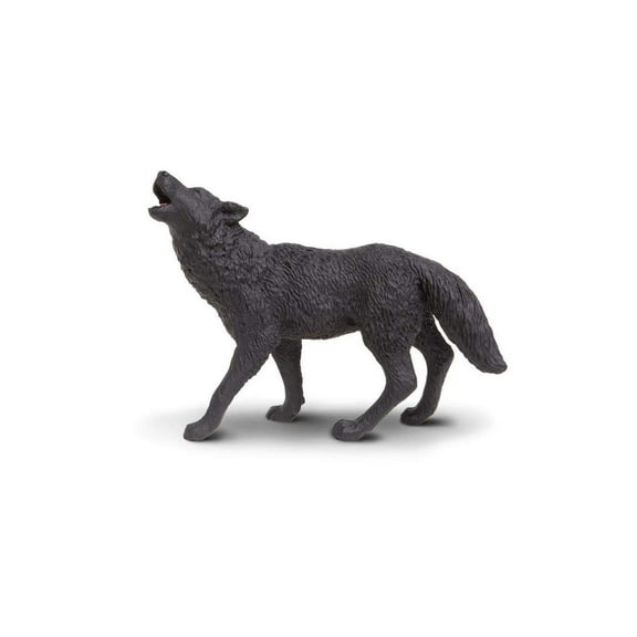 Safari Ltd. Black Wolf Figurine - Lifelike 3.7" Model Figure - Educational Toy for Boys, Girls, and Kids Ages 3+