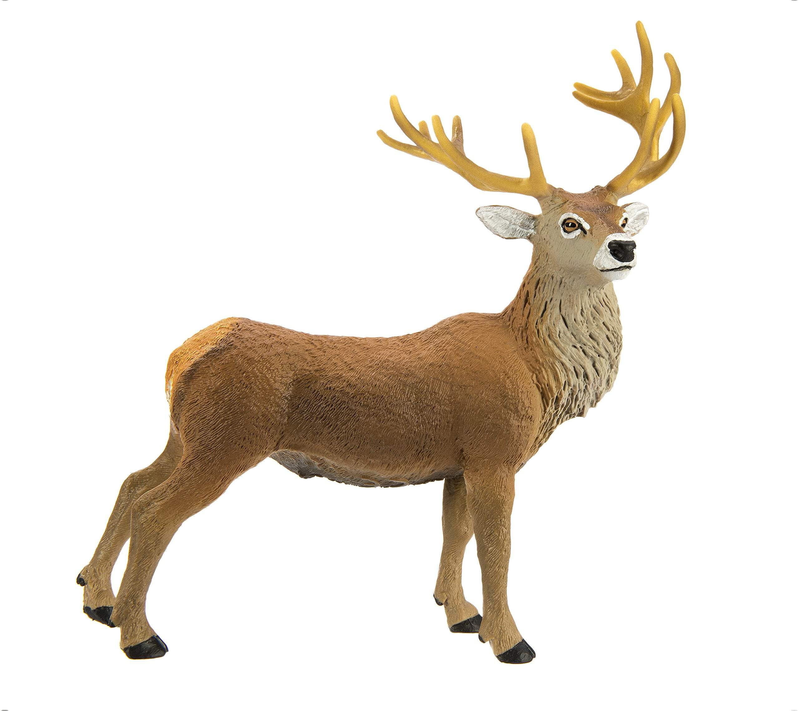 Safari Ltd Red Deer Stag Figurine in Brown Plastic