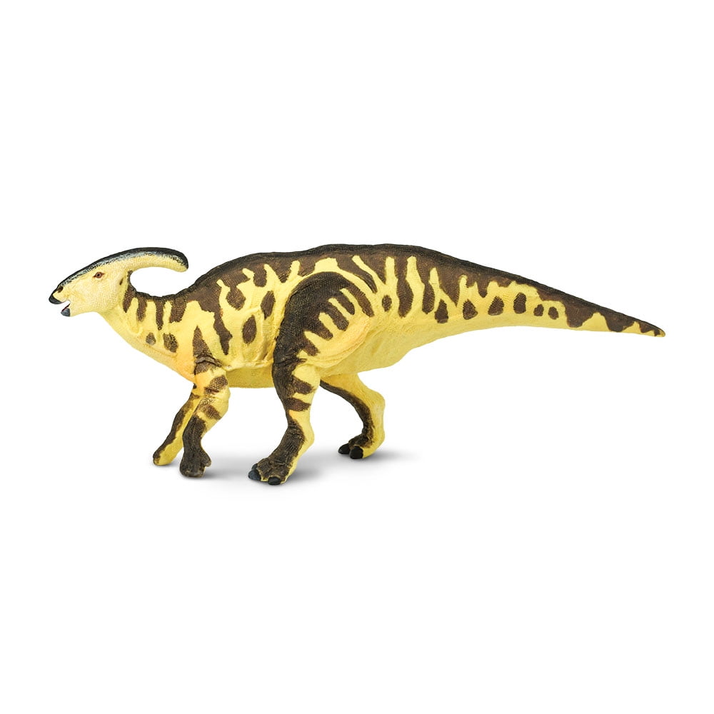 Safari Ltd. Yellow and Brown Plastic Parasaurolophus Dinosaur Toy