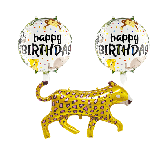 Safari Animal Birthday Party Balloons Leopard Gold Kids Jungle Theme Decorations