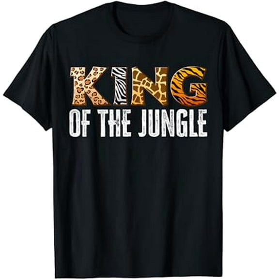 Safari Animal Print King of the Jungle Men Unisex Graphic Short Sleeve T-Shirt