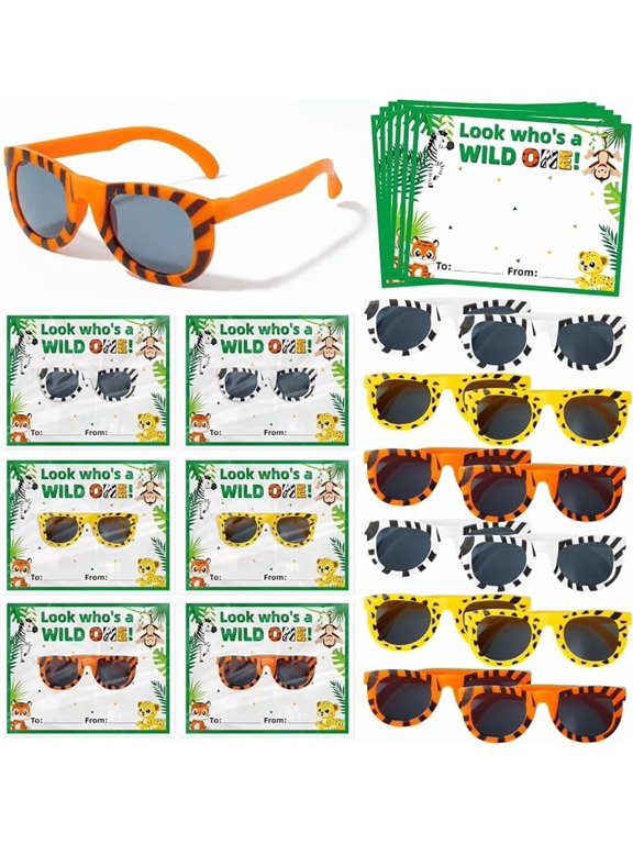 Safari Animal Sunglasses 12 Pack with Gift Cards