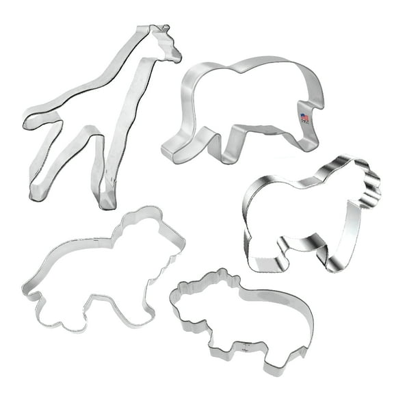Safari Animals 5 Piece Cookie Cutter Set - The Cookie Cutter Shop - Tin Plate Steel
