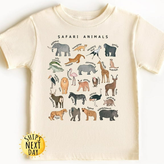 Safari Animals Toddler Shirt, Jungle Animals Kids Shirt, Animal Love Kids Tee, Cute Farming Shirt TODDLER SHORT SLEEVE TEE BELLA CANVAS 3001T