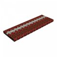 thumbnail image 1 of Safari Bench Pad, Animal Skin Stripes in Diamond Pattern Native Artwork, HR Foam Cushion with Decorative Fabric Cover, 45" x 15" x 2", Red and Brown, by Ambesonne, 1 of 3