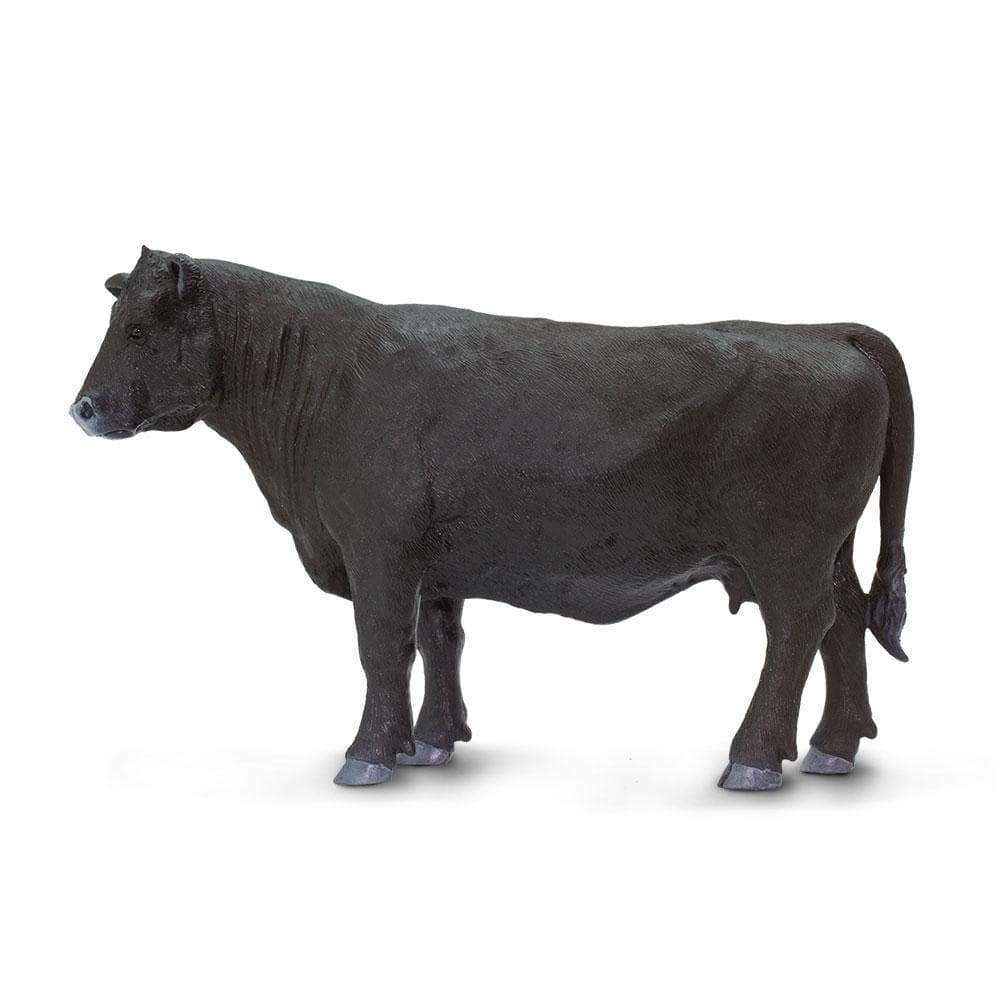 Black Angus Cow Farm Figurine - Realistic 5" Model