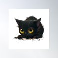 thumbnail image 1 of Safari Black Cat | Cute Kitten | Safari Cat Breed Poster Wall Art, Modern Wall Decor For Living Room Bedroom, 30x30 UNFRAMED, 1 of 3