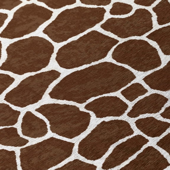 Safari Brown Giraffe Animal Print 2’3" x 7’6" Non-Skid Runner Rug