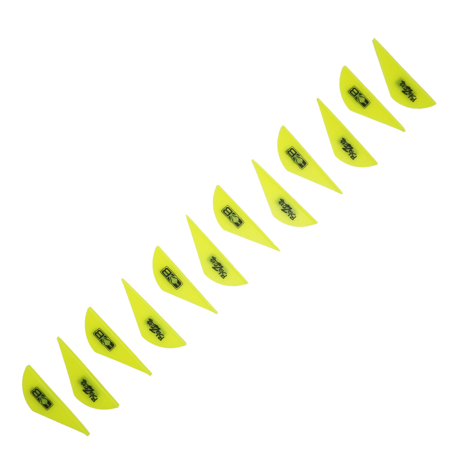Safari Choice Arrow Fletching 2" Blazer Vane, 12pc pack (Neon Yellow
