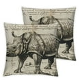 thumbnail image 1 of Safari Collection Country Rhinoceros Inch Throw Pillow with Case &amp; Insert – Natural Decorative Pillow for Couch, Bedroom and Living Room Décor, 1 of 7