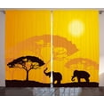 thumbnail image 1 of Ambesonne Savannah Curtains 2 Panel Set, Tree Shadowy Tree Motif, 108" x 90", Earth Yellow Dark Brown, 1 of 3