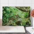 thumbnail image 1 of Safari Cutting Board, Leopard on the Branch in Savannah Exotic Macro Tropical Leaf Jungle Wild Nature Art, Decorative Tempered Glass Cutting and Serving Board, Large Size, Brown Green, by Ambesonne, 1 of 1