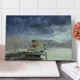 thumbnail image 1 of Safari Cutting Board, Leopard on Tree Trunk Under Last Sun Rays of the Day Sunset Dark Cloudscape, Decorative Tempered Glass Cutting and Serving Board, Large Size, Grey and Beige, by Ambesonne, 1 of 5