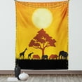 thumbnail image 1 of Safari Decor Wall Hanging Tapestry, Silhouette of Rhinos Elephants Zebras Grassland and A Tree with Sun the Back, Bedroom Living Room Dorm Accessories, 60 X 80 Inches, by Ambesonne, 1 of 5
