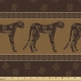 thumbnail image 1 of Ambesonne Safari Fabric by the Yard Upholstery, Leopards Geometric Shapes, 5 Yards, Dark Brown Caramel, 1 of 4
