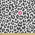 thumbnail image 1 of Ambesonne Savannah Fabric by the Yard Upholstery, Cheetah Leopard Kiss Print, 1 Yard, Charcoal Grey and Pink, 1 of 4