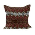thumbnail image 1 of Safari Fluffy Throw Pillow Cushion Cover, Animal Skin Stripes in Diamond Pattern Native Art, Decorative Square Accent Pillow Case, 18" x 18", Red and Brown, by Ambesonne, 1 of 5