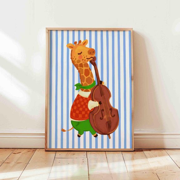 Safari Giraffe Double Bass Wall Decor