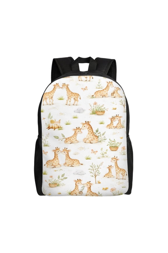 Safari Giraffe Pattern Backpack Large Capacity Laptop Bag for Men and Women