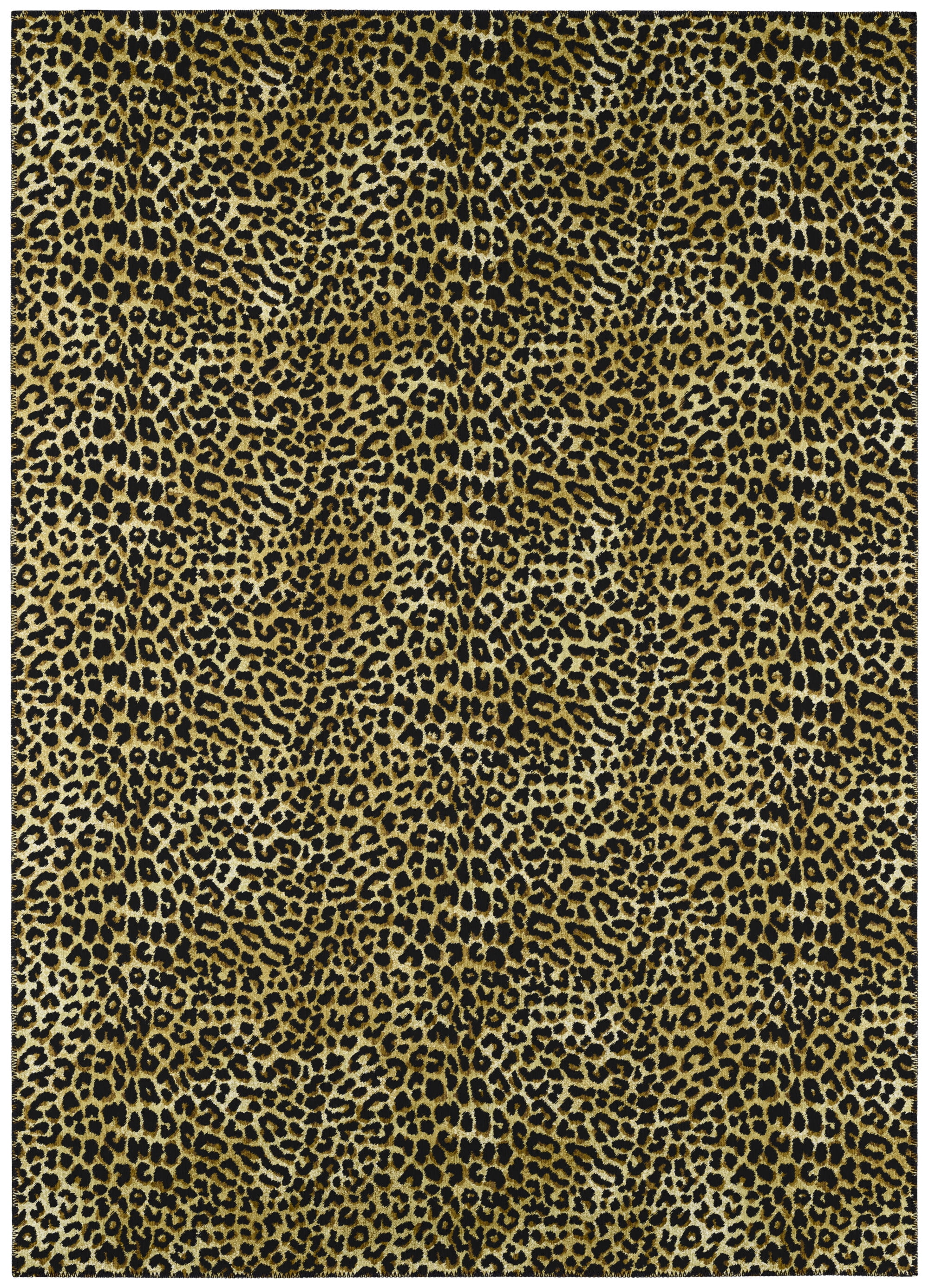 Safari Leopard Print Area Rug, 8‚Äô x 10‚Äô, Gold and Black, Non-Skid ...