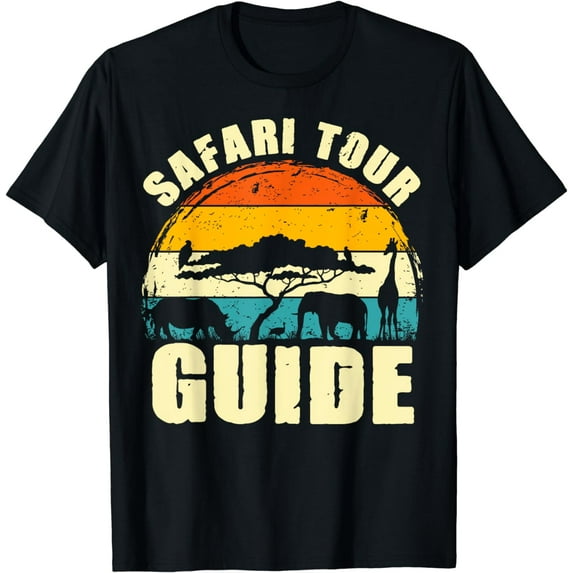 Safari Guide T-shirt Kenya Tanzania Namibia Men's Gift Animal Gift Women's Black T-shirt