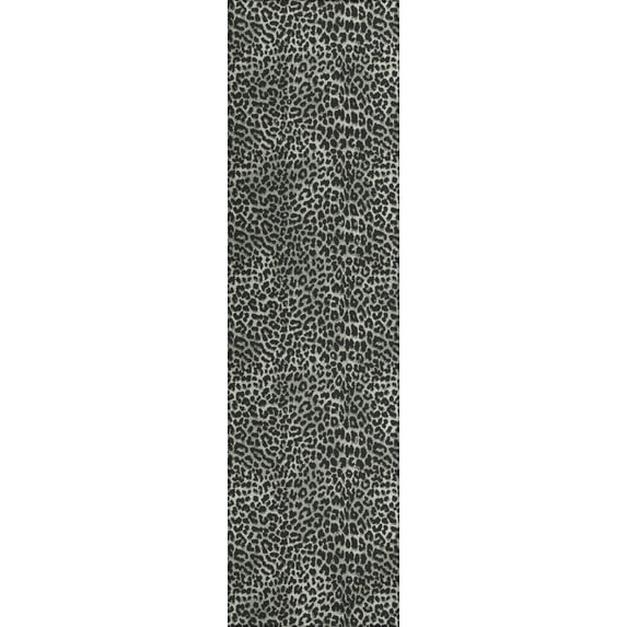 Safari Indoor/Outdoor Black Leopard 2’3" x 7’6" Non-Skid Runner Rug