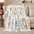 thumbnail image 1 of Safari Jungle Animal Eucalyptus Leaf, Festive Holiday Scene, Warm Flannel Blanket for Cabin and Lodge with Detailed Artwork, Wildlife Lovers Christmas Gift, Festive Home Decor, 1 of 9