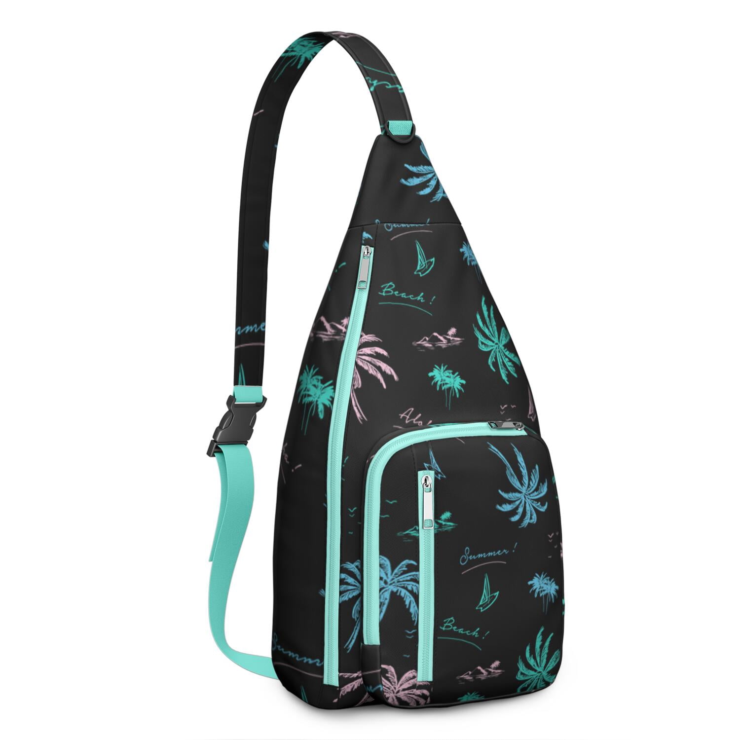 Safari Jungle Island Sling Bag, Multi-Pocket Chest Bag with Hide the Keyhole, Stylish for Women & Men