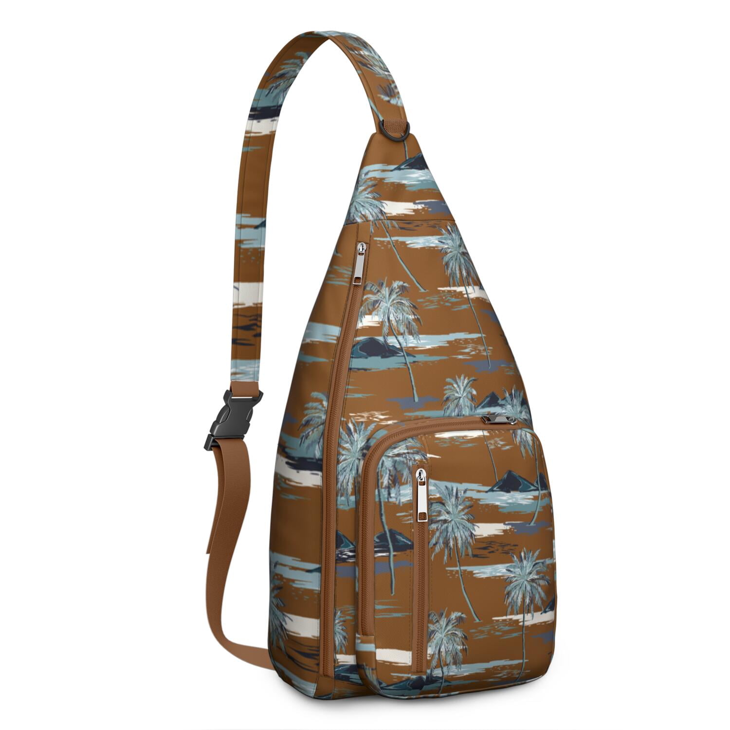 Safari Jungle Island Sling Bag, Multi-Pocket Chest Bag with Hide the Keyhole, Stylish for Women & Men