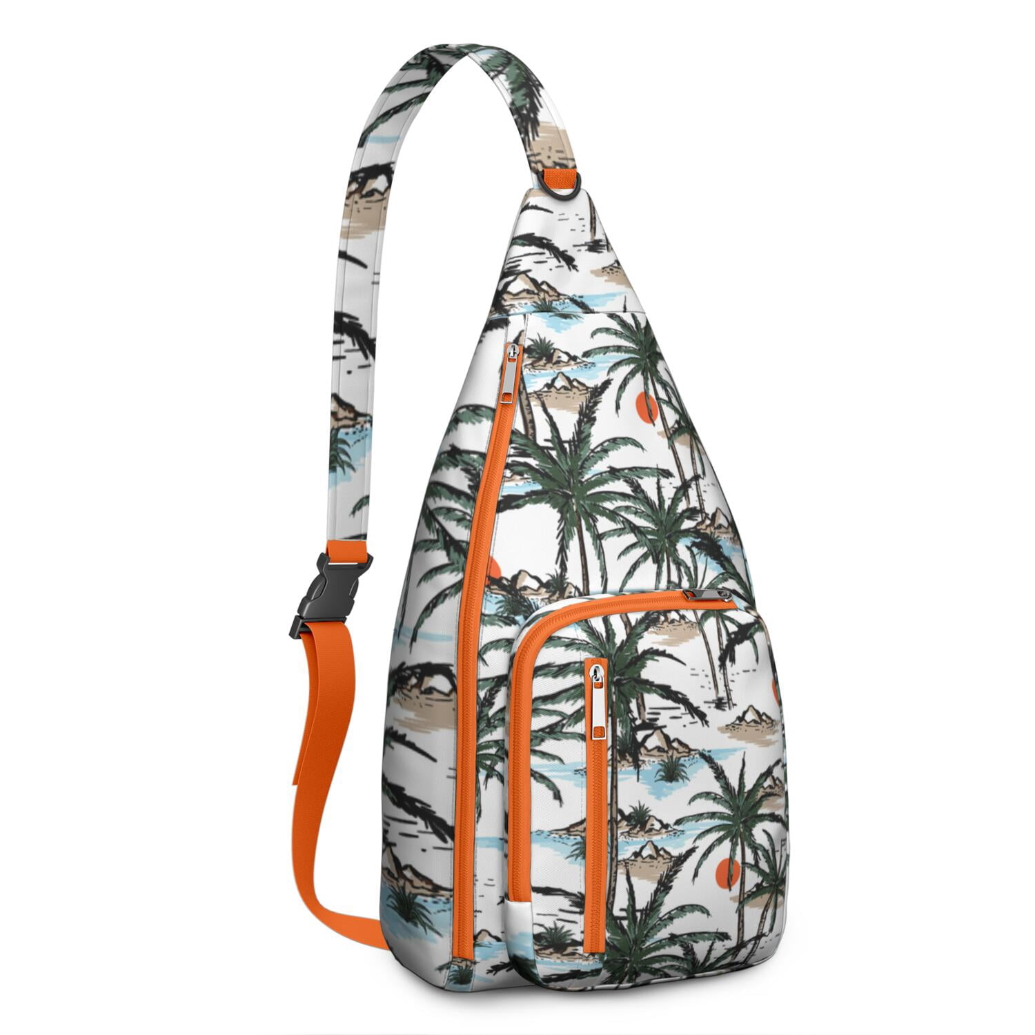 Safari Jungle Island Sling Bag, Multi-Pocket Chest Bag with Hide the Keyhole, Stylish for Women & Men