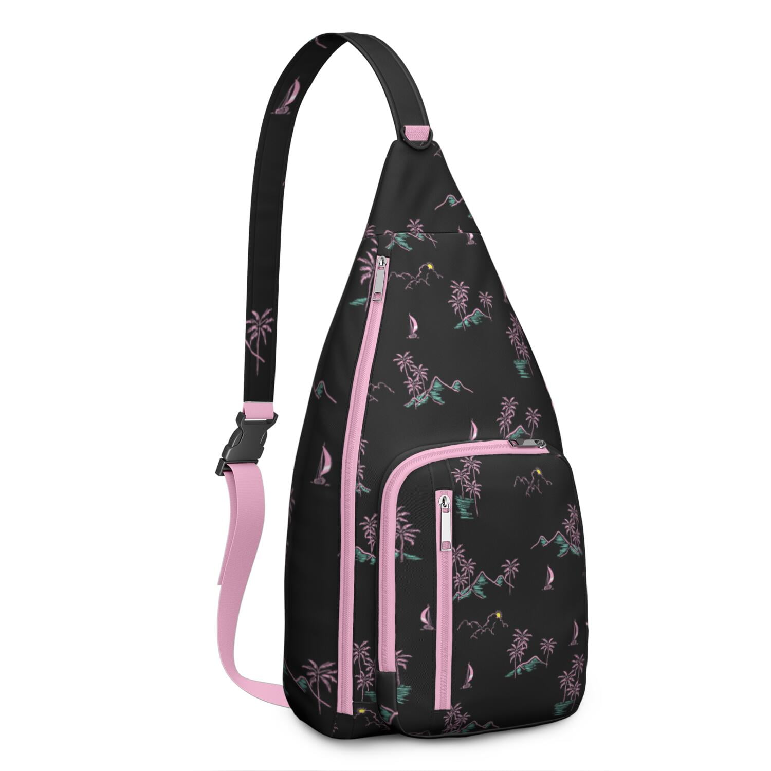 Safari Jungle Island Sling Bag, Multi-Pocket Chest Bag with Hide the Keyhole, Stylish for Women & Men
