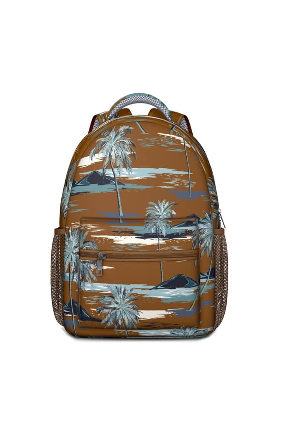 Safari Jungle Island Waterproof Bookbag - Nautical Coastal Backpack for Commuters with Breathable Mesh & Ergonomic Support