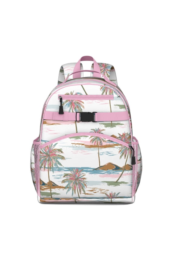 Safari Jungle Island Waterproof School Backpack - Durable Breathable Bag with Multiple Pockets & Adjustable Straps