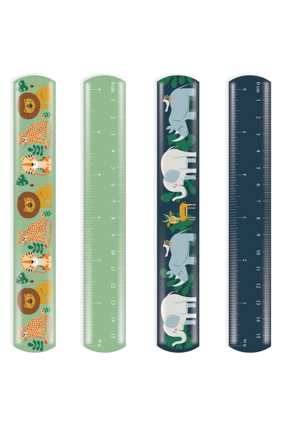 Multicolor Safari Slap Ruler Bracelet Party Favors, 4 Count, by Way To Celebrate