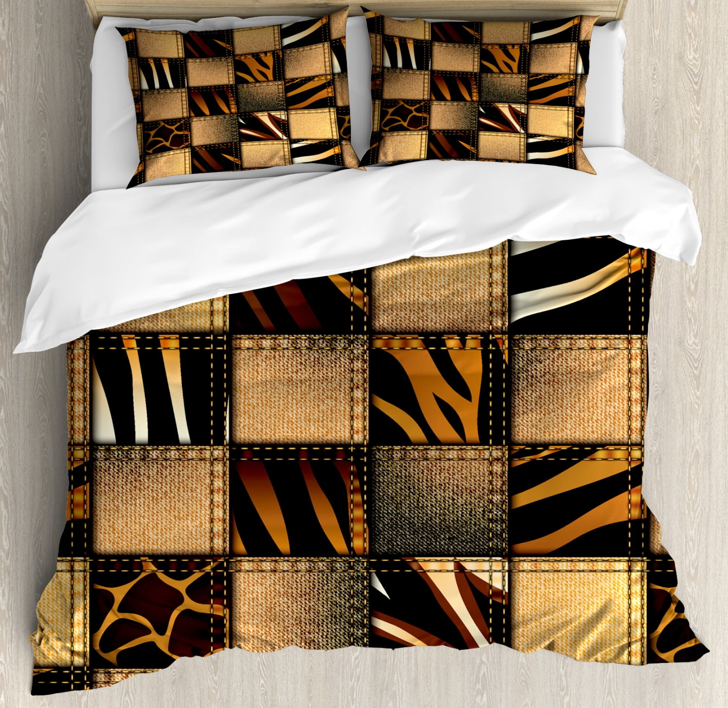 King Safari Patchwork Microfiber Duvet Cover Set