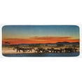 thumbnail image 1 of Safari Kitchen Mat, Herd ofWatering in Wilderness at Sunset Image Print, Plush Decorative Kitchen Mat with Non Slip Backing, 47" X 19", Pale Blue Orange Brown, by Ambesonne, 1 of 1