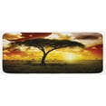 thumbnail image 1 of Safari Kitchen Mat, Single Tree at Dreamy Sunset Dark Dramatic Clouds on the Sky Art, Plush Decorative Kitchen Mat with Non Slip Backing, 47" X 19", Green Red White, by Ambesonne, 1 of 1
