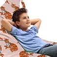 thumbnail image 1 of Safari Lounger Chair Bag, Fun Pattern of Tigers with Stripes Funky Wildlife Creatures, High Capacity Storage with Handle Container, Lounger Size, Blush Orange and Dark Grey, by Ambesonne, 1 of 5