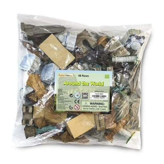 Safari Ltd. Around The World Bulk Bag - 48 Miniature World Landmarks Figurines - Toy Set for Boys, Girls & Kids Ages 3+