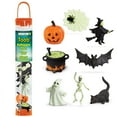 thumbnail image 1 of Safari Ltd. Glow-in-the-Dark Halloween Toob - Mini Figures: Bat, Cat, Skeleton, Ghost, Witch, Cauldron, Spider, Pumpkin - Educational Toy Figures For Boys, Girls & Kids Ages 3+, 1 of 4