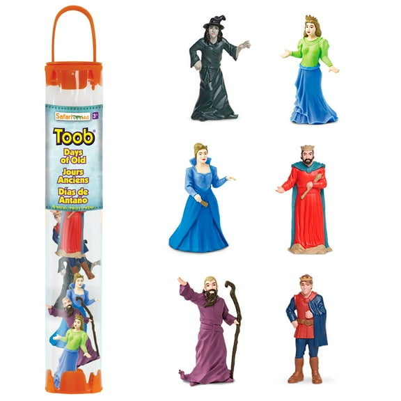 Safari Ltd. Days Of Old Designer TOOB - Figurines: Magnus the Wizard, Medea the Witch, Queen Sofia, King Alfred, Princess Juliet, Prince Patrick - Educational Toys for Boys, Girls & Kids Ages 3+