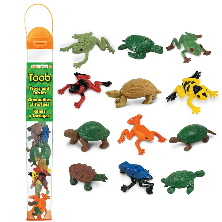 Safari Frogs Turtles TOOB 12 Mini Figurines: Golden