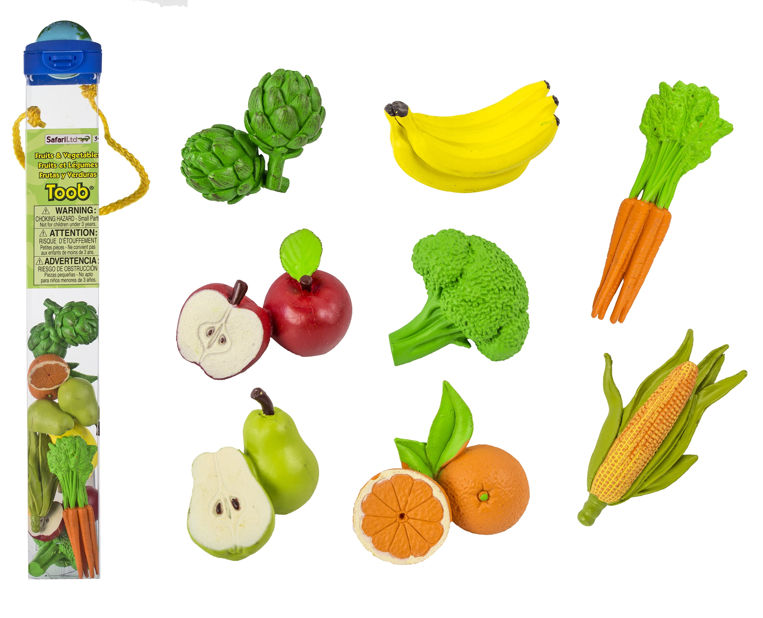 Hand-Painted Colorful PVC Fruits & Vegetables Toy Set