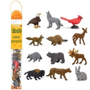 Safari Ltd Nature TOOB - 12 Mini Figurines with Rabbit, Beaver, Doe, Gray Wolf, Fox, Black Bear, Moose, Mountain Lion, Bald Eagle, and More - Educational Toy for Boys, Girls & Kids Ages 3+