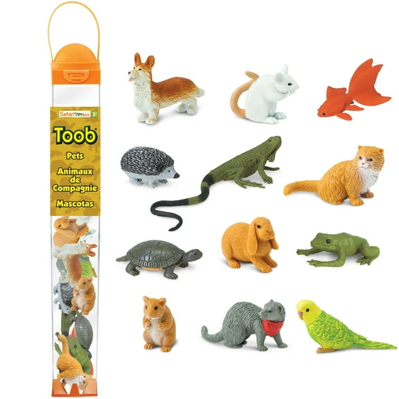 Safari Ltd. Pets TOOB - 12 Figurines of Household Pets - Educational Toy Figures For Boys, Girls and Kids Ages 3+
