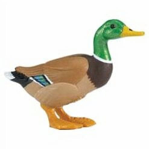 Hand-Painted Green and Brown Mallard Duck Figurine Toy