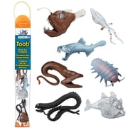 Safari Ltd Deep Sea Creatures TOOB - 7 Mini Figurines Hatchet Fish, Angler Fish, Viper Fish, Glass Squid, Giant Isopod, Gulper Eel, Black Dragonfish - Toy for Boys, Girls & Kids Ages 3+