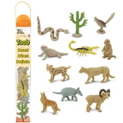 Safari Ltd. Desert TOOB - Figurines of Horned Lizard, Cactus, Road Runner, Scorpion, Rattlesnake, Coyote, Bobcat, Armadillo, Mountain Lion - Educational Toy Figures For Boys, Girls & Kids Ages 3+