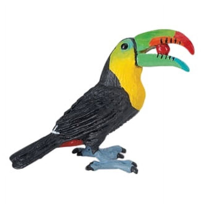Hand-Painted Multicolor Plastic Toucan Figurine Toy